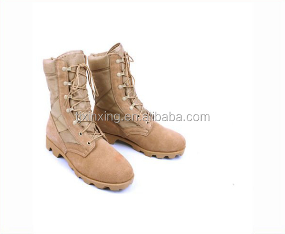 Песочные зимние военные ботинки с первой кожаной обувью