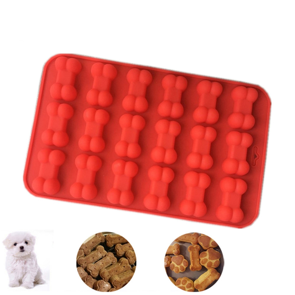 Venda quente 18 Furos Mini Ossos de Cão Forma Silicone Molde Do Bolo DIY Moldes de Sabão de Chocolate do Bolinho de Pastelaria Cozimento Molde Icecube