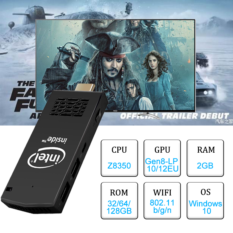 Anker-Mini PC Weberr, Intel Z8350, 2 go/32 go, wi-fi, produit d'origine, bâton pour Smart TV, windows 10, T5
