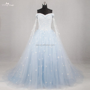 blue cinderella wedding dress