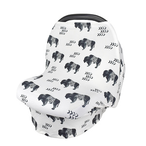 Amazon best selling Multi-Use Stretchy Cotton Nursing Breastfeeding Cover Scarf Baby Car Seat Cover Baby Carseat Canopy