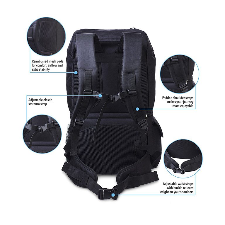 Sac à dos quotidien de voyage imperméable à la mode avec cordon de serrage avec poches multiples