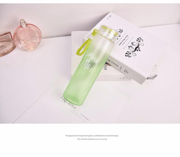 Wholesale wide mouth glass water bottle  glass bottle frosted glass beverage bottle