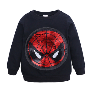 High quality comfortable 2020 new design wholesale new style fashion long sleeve with sequin casual boy kids child tshirts