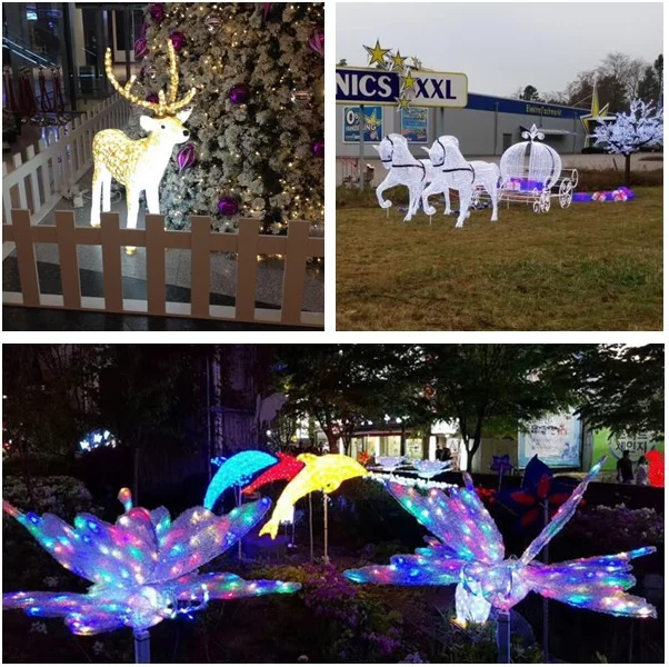 High Quality Christmas 3d Deer Motif Lighted Christmas LED 3D Acrylic Deer