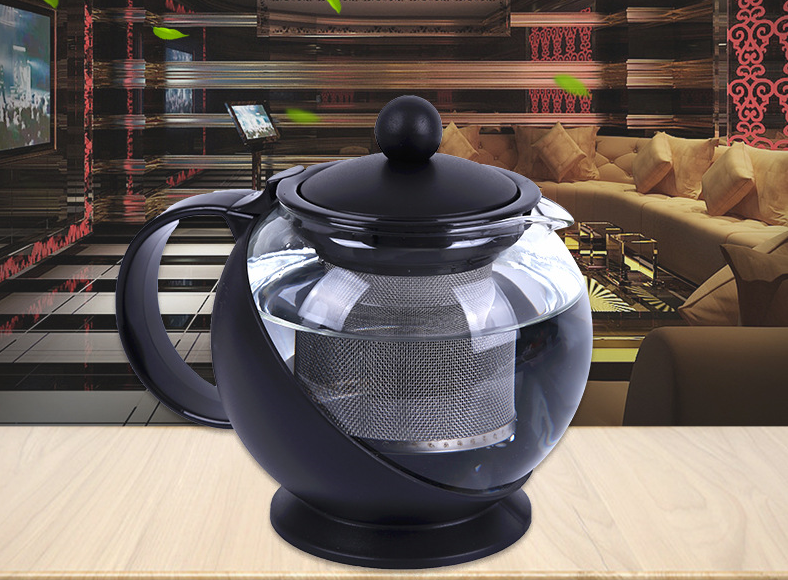 750ml 1250ml 1600ml Elegant Crystal Glass Teapot with Stainless Steel Tea Infuser