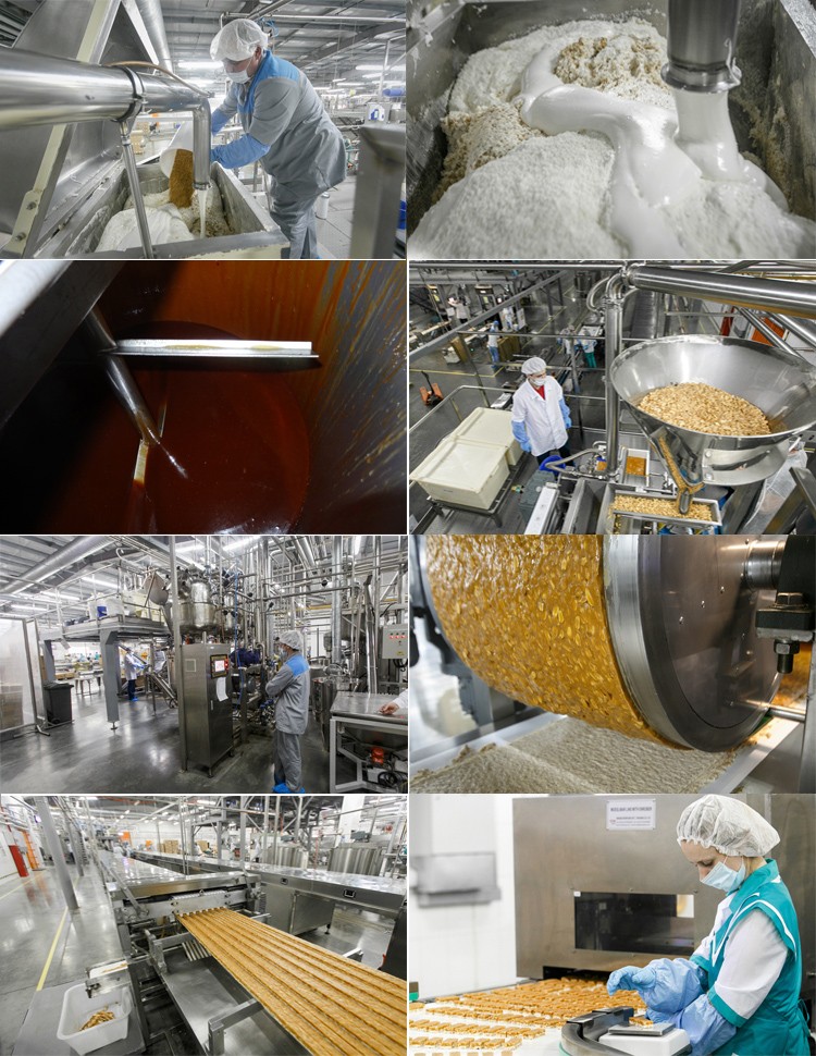 新的完整巧克力谷物棒生产线机器,耐用简单处理自动谷物棒制造机