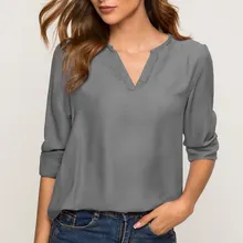 Plus Size women Clothing V-Neck Long Sleeve Womens Blouses