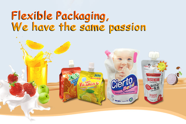Custom Plastic Doypack Packaging Bag With Spout For Soya-bean Milk Suction Nozzle Bag