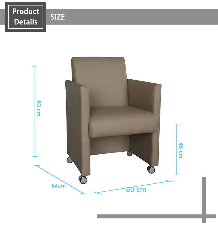 European single chair armchair with wheel for living room
