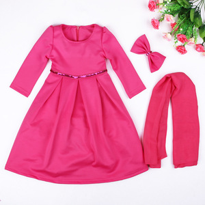Abaya Dubai Wholesale Children Girl Muslim Long Dress With Hijab