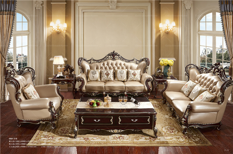 クラシックソファセットデザインアラビックリビングルームソファ