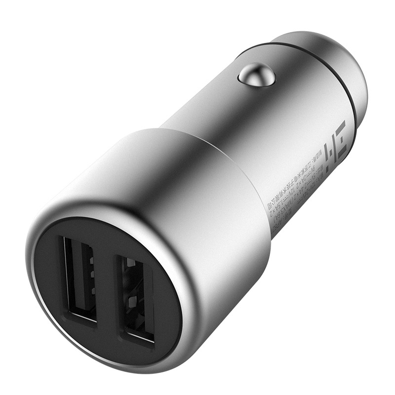 Оригинальный Xiaomi ZMI автомобильное зарядное устройство с двумя портами USB QC3.0 быстрое зарядное устройство 5V 2.4A Металл применяются внешний аккумулятор для iPhone, Samsung, iPad Huawei LG смартфон