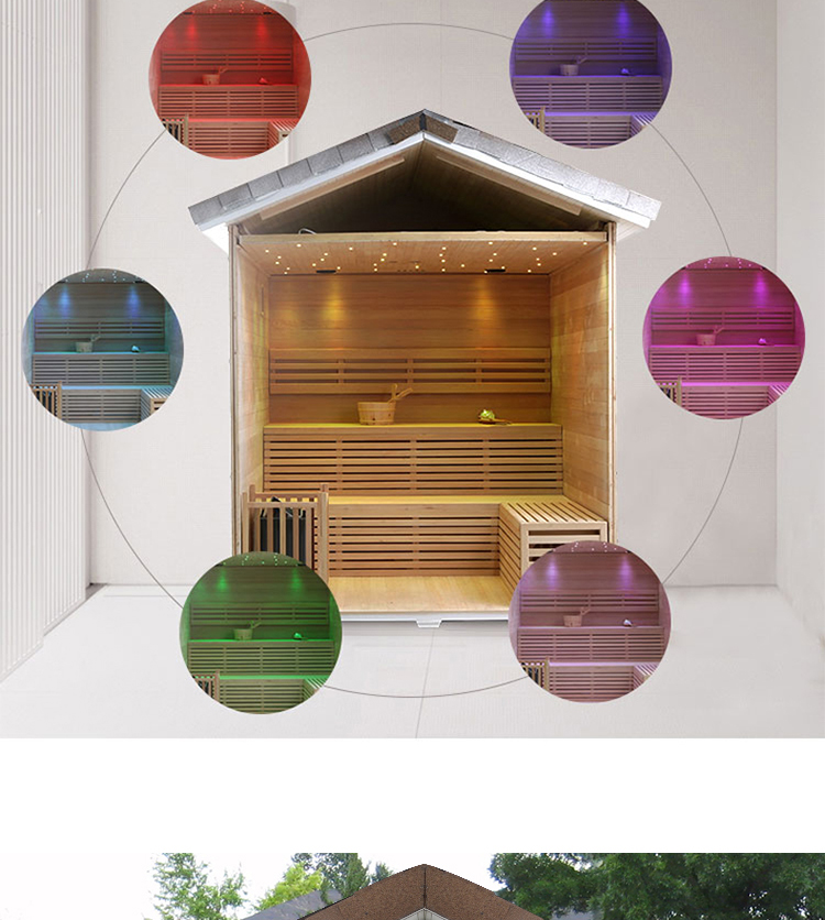 3 person outdoor traditional steam sauna room