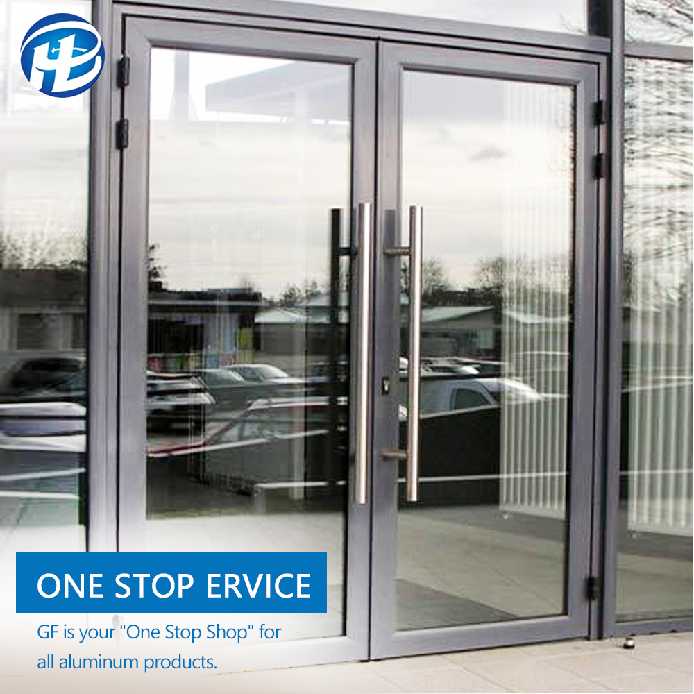 Hiện đại thương mại cửa hàng cửa hàng nội thất đu cửa kính nhôm trước entry cửa sợi thủy tinh bên ngoài lớn cửa kính