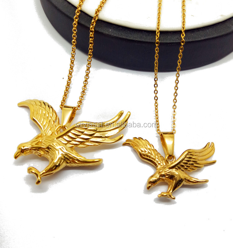 Collana Uomo Donna Con Aquila Calva Volante – Ciondolo In Acciaio Inox 316L Vintage