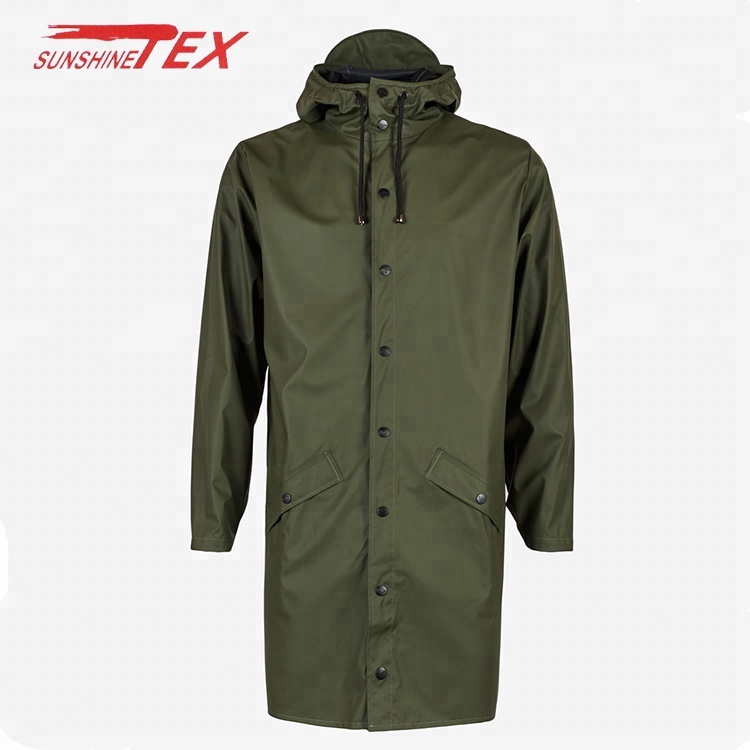 Ветрозащитная Водонепроницаемая дождевая куртка, длинное нейлоновое пальто с капюшоном для мужчин