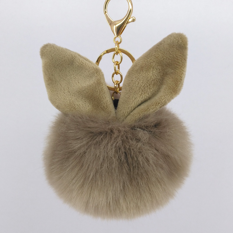 Оптовая продажа модный брелок с помпоном из кроличьего меха