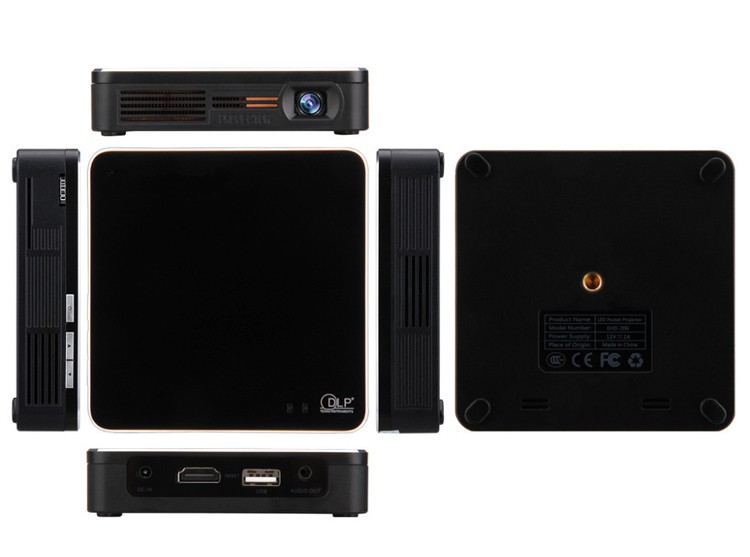 Support 1670 colors DLP 3D projector HDP200 palm proyector for outdoor or home theater