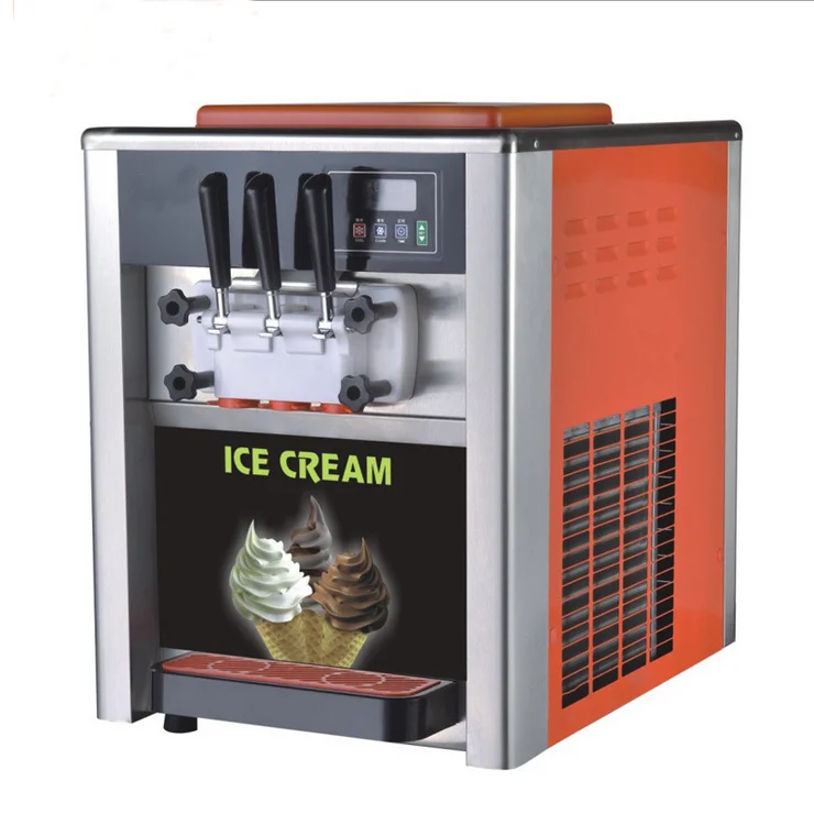 automatic stainless steel table soft serve ice cream vending machine