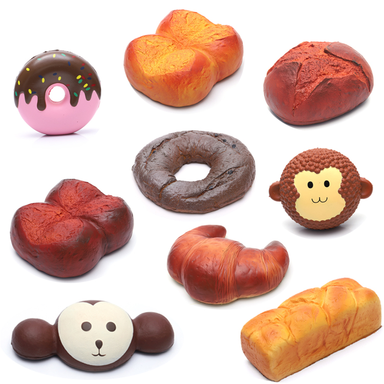 Пользовательские Китай ПУ пены шоколадный пончик хлеб Ароматические мягкими еда игрушечные лошадки