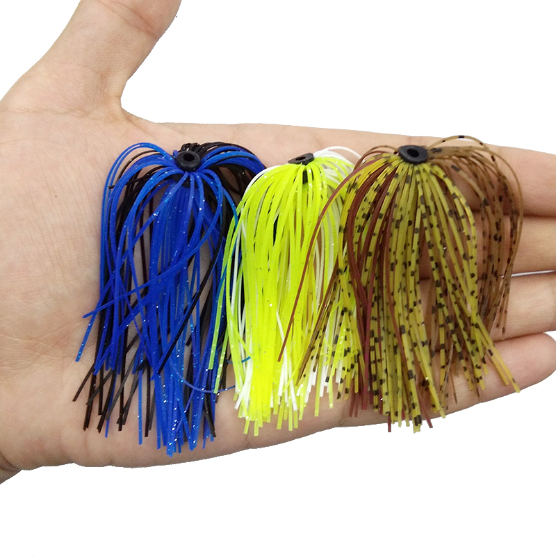 40 Pcs//Strands Fishing Skirts Silicone Rubber Jig Squid Lure Spinner Bait Thread