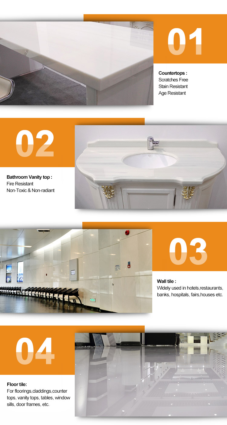 kitchen countertop artificial stone white nanoglass bathroom basin tops