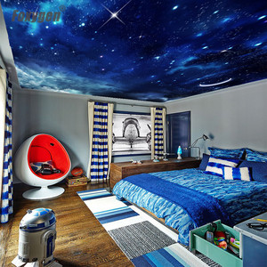 Starry Night Sky Design Printed Pvc Stretch Ceiling Designs For Ceiling And Wall Decoration