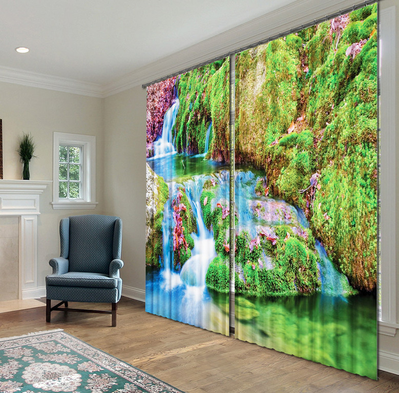 Cortina blackout impressa 3d de alta qualidade cortinas de janela prontas cortina feita