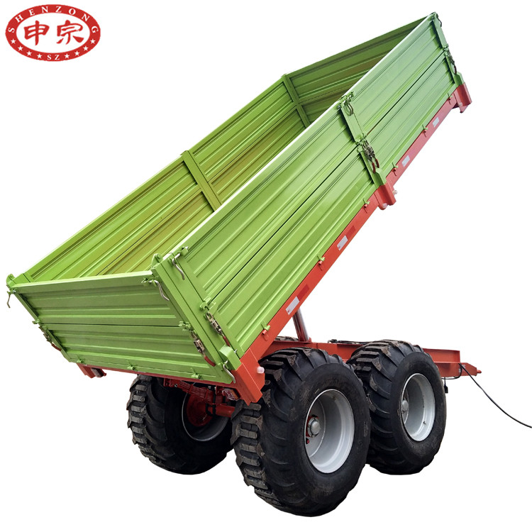 中国制造商拖拉机用15吨半挂车砾石运输倾斜拖车