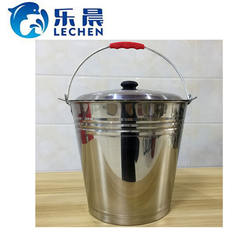 Stainless Steel Ice Bucket Household Mop Bucket Water Bucket with Lid Handle