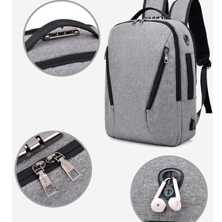 Zaino sportivo intelligente resistente all'acqua con porta di ricarica USB/con blocco password