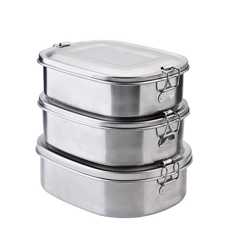 Ланч-бокс "bento". Ланч-бокс нерж. Ланчбокс с нержавейки 3-х секционный металлический. Металлические контейнеры для еды с крышкой. Походная посуда татонка.