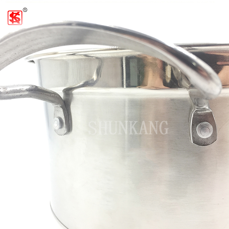 2019 Hot selling Korean 6pcs Stainless Steel Cookware Set Straight body Cooking Pot Set