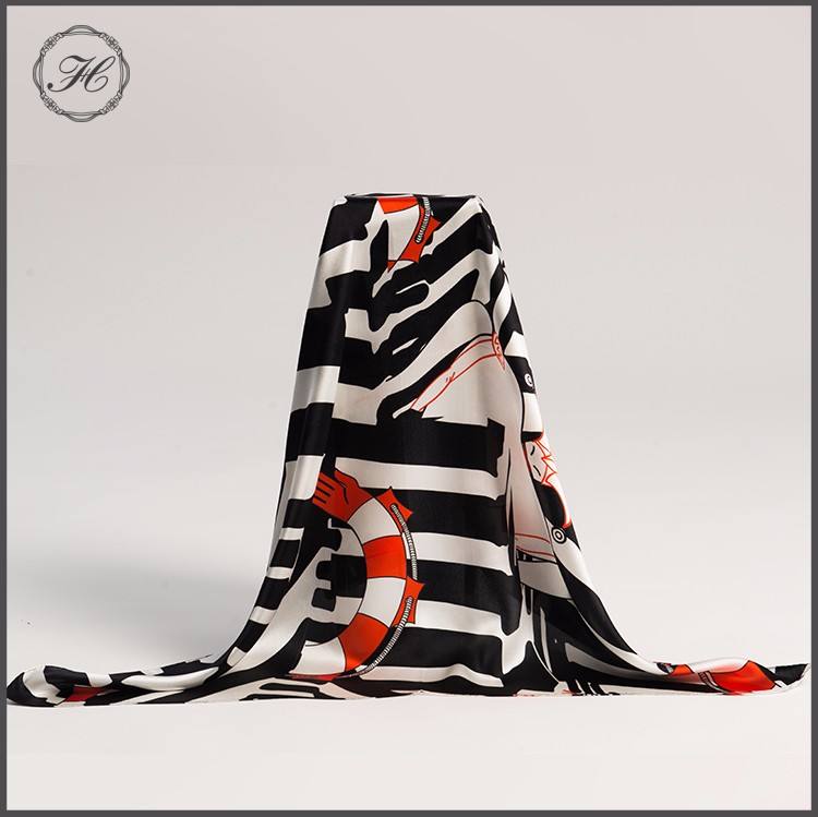 High Quality Custom Printed 100%  Silk Square Scarf For Women