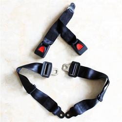 Black Double 2 Point Retractable ATV Quad Safety Seat Belt Buckle Universal Adjustable