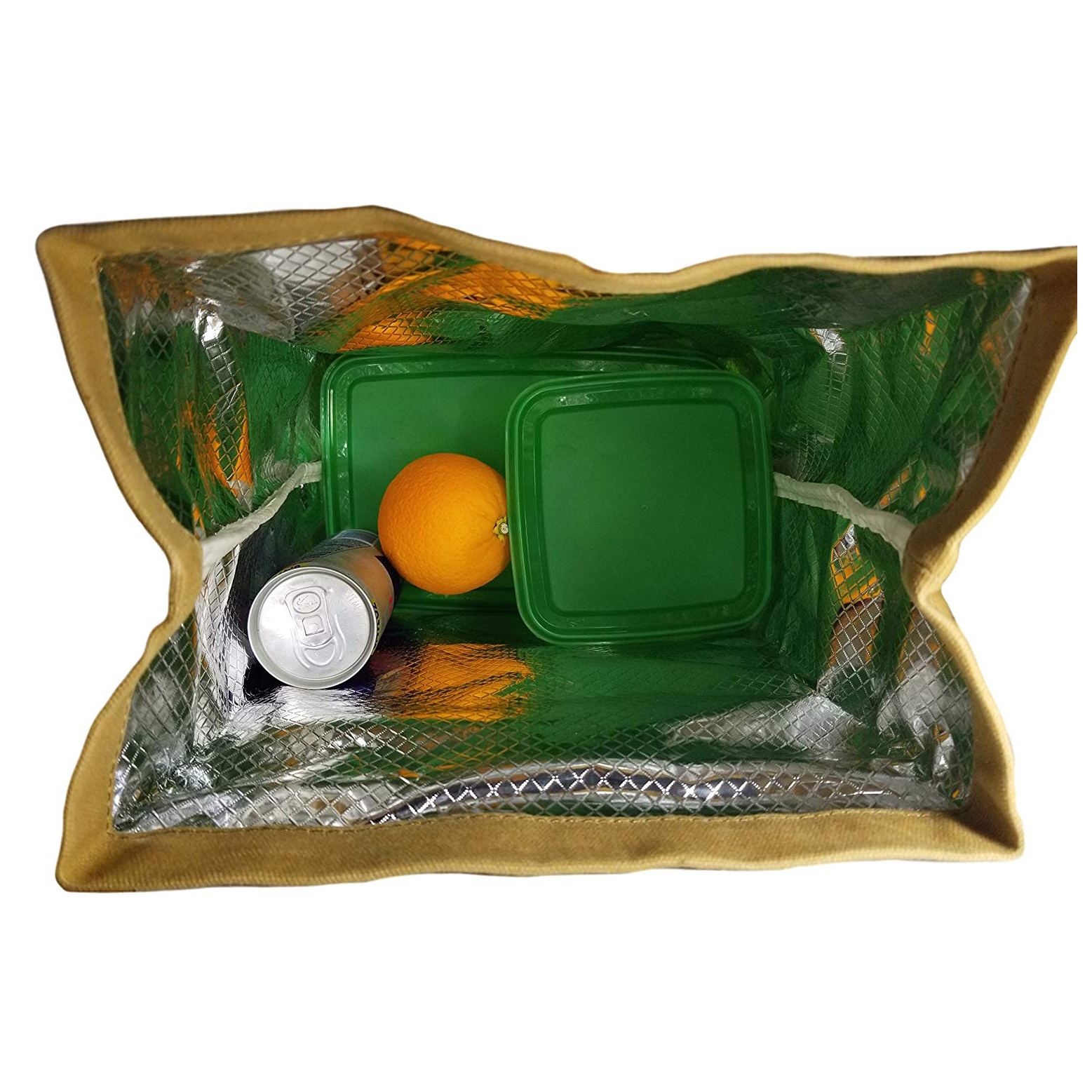 Borsa termica riutilizzabile per il pranzo in tela cerata con isolamento termico e manico - impermeabile