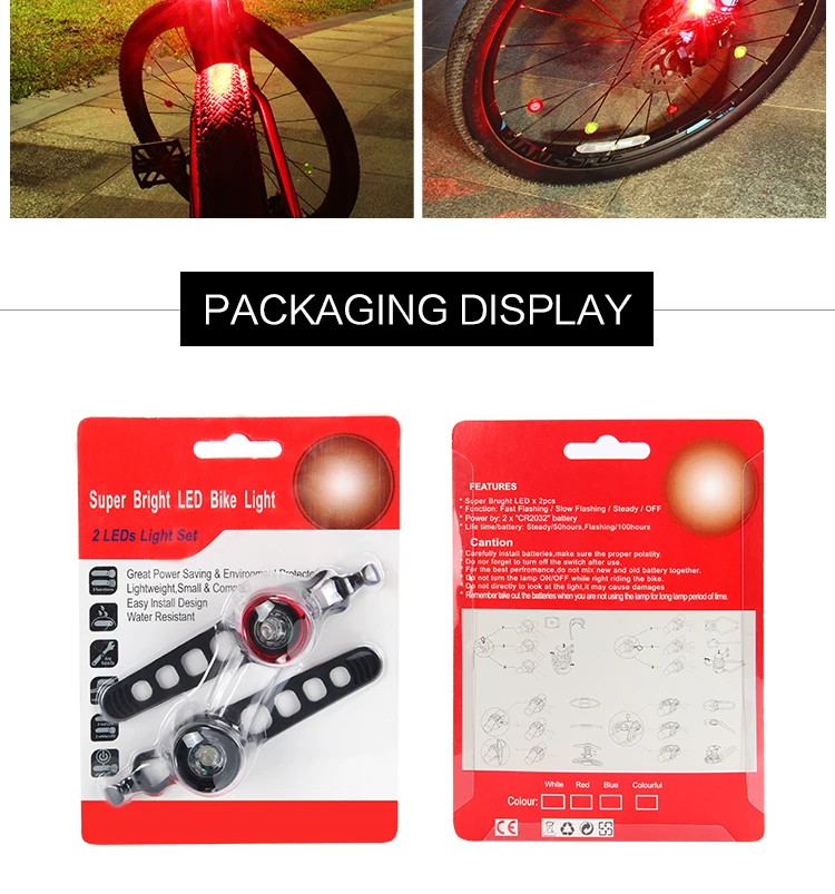 Amazon hot sale Custom waterproof Removable Indicate LED mini Bicycle warning  Light for night riding