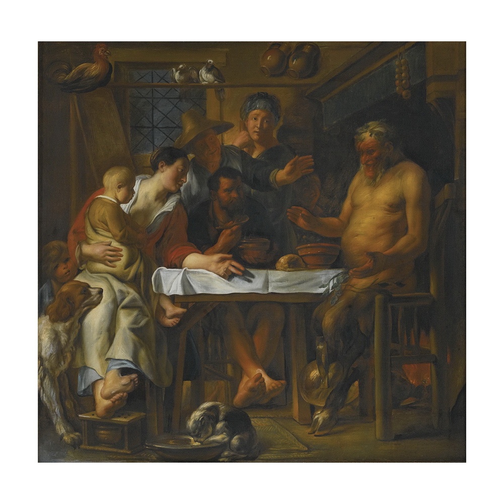 Claude Lorrain Nymph and Satyr Dancing Giclee Canvas Print Poster LARGE SIZE
