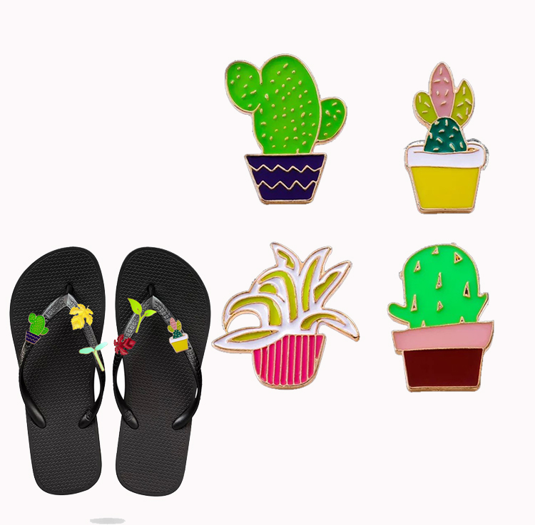 2019 кактусы Вьетнамки Подвески клен обуви Стад аксессуары зеленый бутон Шарм