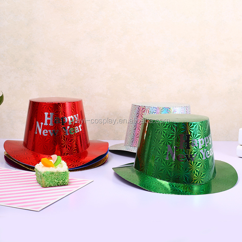 Wholesale Custom Happy New Year Party Multi Color Paper Hat