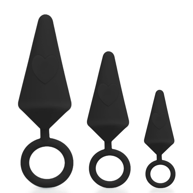 Anal Butt Kit Wholesale Black Big Ass Adult Sex Toy 3/pcs Anal Butt Plug  Insert Silicone Anal Butt Plug Toy Set