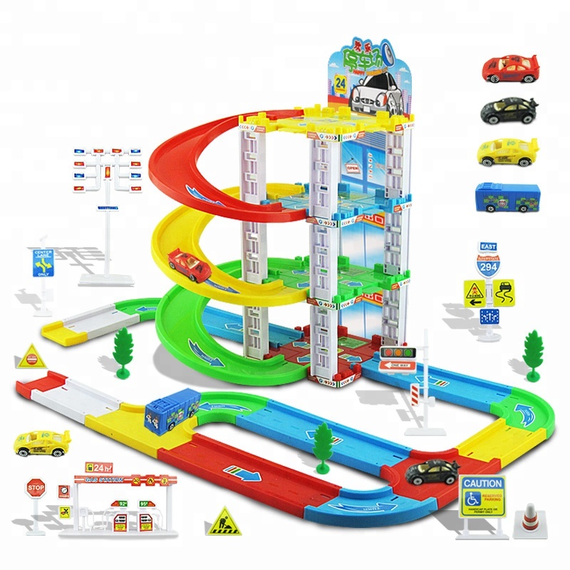 Детская полицейская станция электрическая Парковка Игрушка играть автомобиль трек набор игрушка