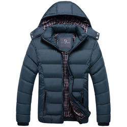 JACKETOWN Stock lot Gothic Mens Double-Breasted Coats Wax Coated Punk Type Cotton-padded Coat Jacket
