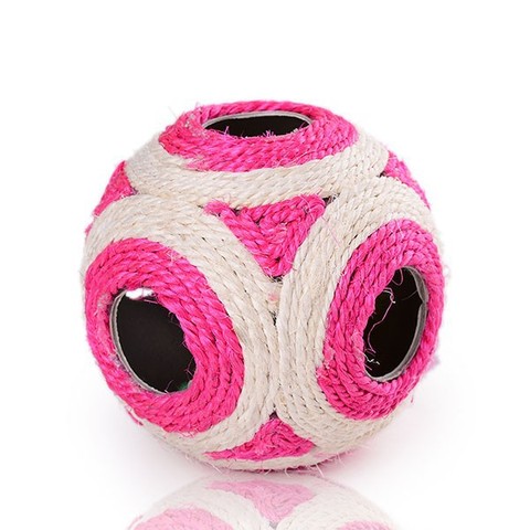 剑麻绳索编织球孔声音播放搔抓玩具猫宠物玩具