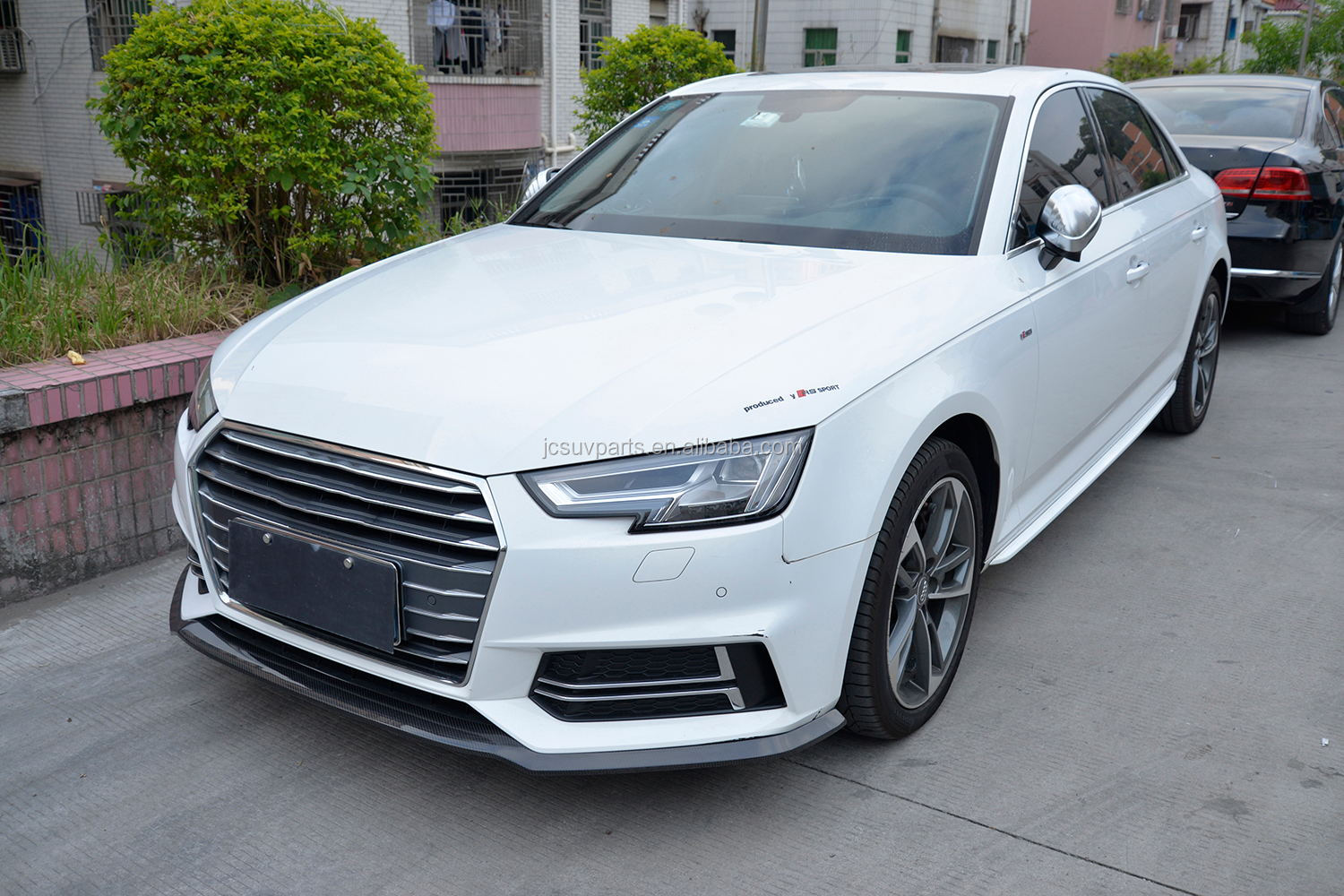 适用于奥迪a4 b9 sline s4轿车碳纤维前保险杠唇扰流板2017 2018