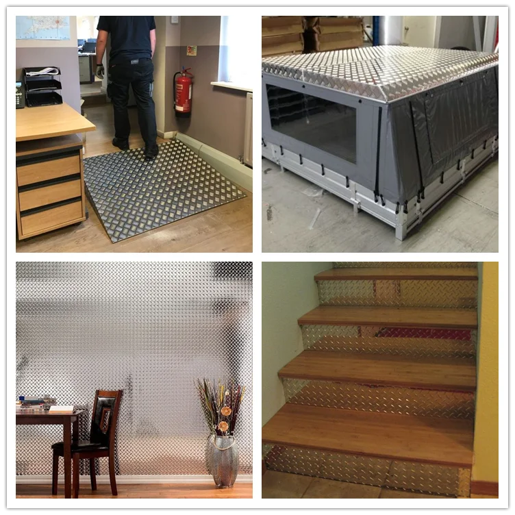 China Factory Aluminum checkered plate and sheet weight aluminum diamond plate sheets for for the stairs