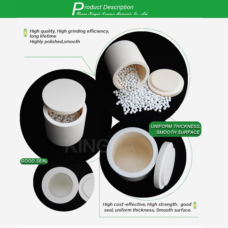 Kingda Customize alumina ceramic grinding ball mill jar Compatible for Retsch Machinery