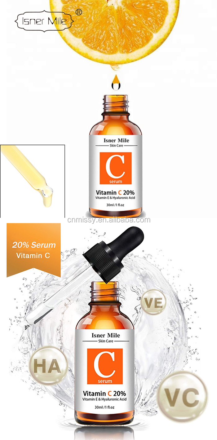 Powerful Vitamin C Serum Hyaluronic Acid Retinol VC Serum In stock Natural Ingredients Whitening for face OEM
