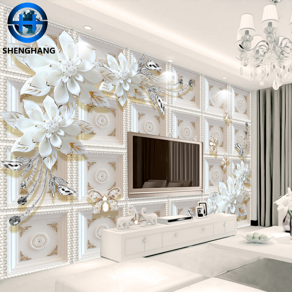 Ceramic Flower Wall Tile Design 3d Carving Glossy Surface Hot